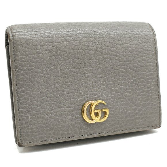 Gucci GG Leather GG Marmont Gray Wallet Fold - Picture 1 of 8